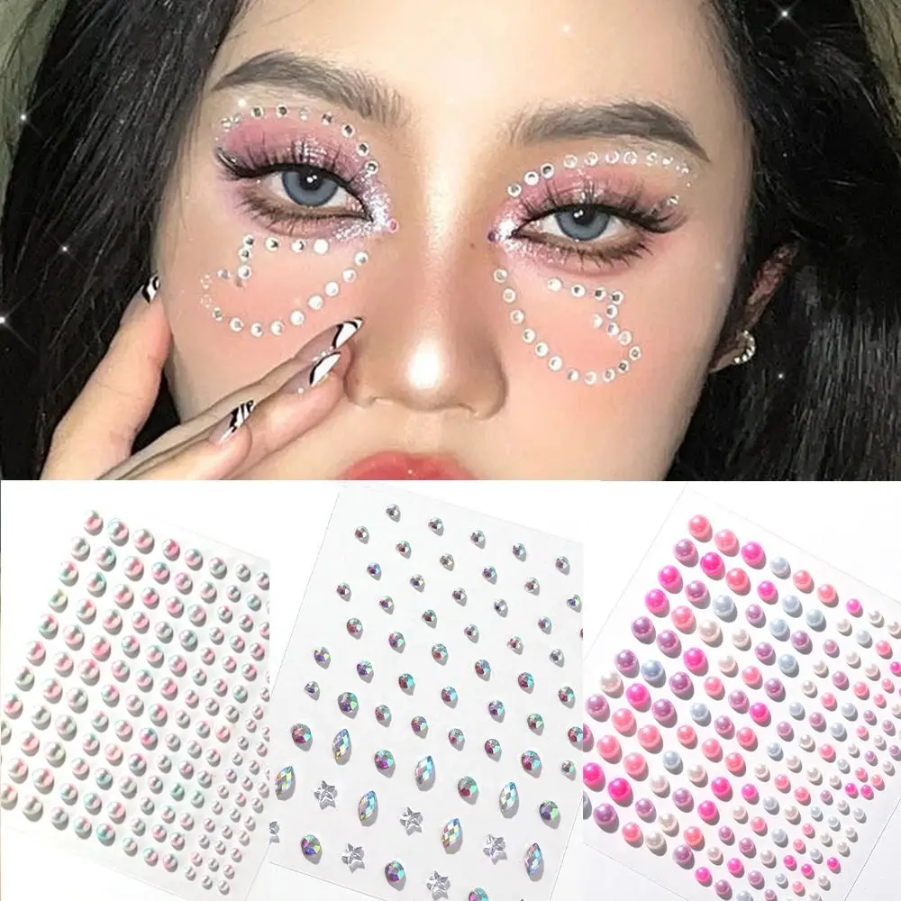 

DIY Eyes Shadow Crystal Face Jewels Face Body Colored Diamonds Eyeliner Diamond Decals Rhinestone Stickers Jewelry Stickers