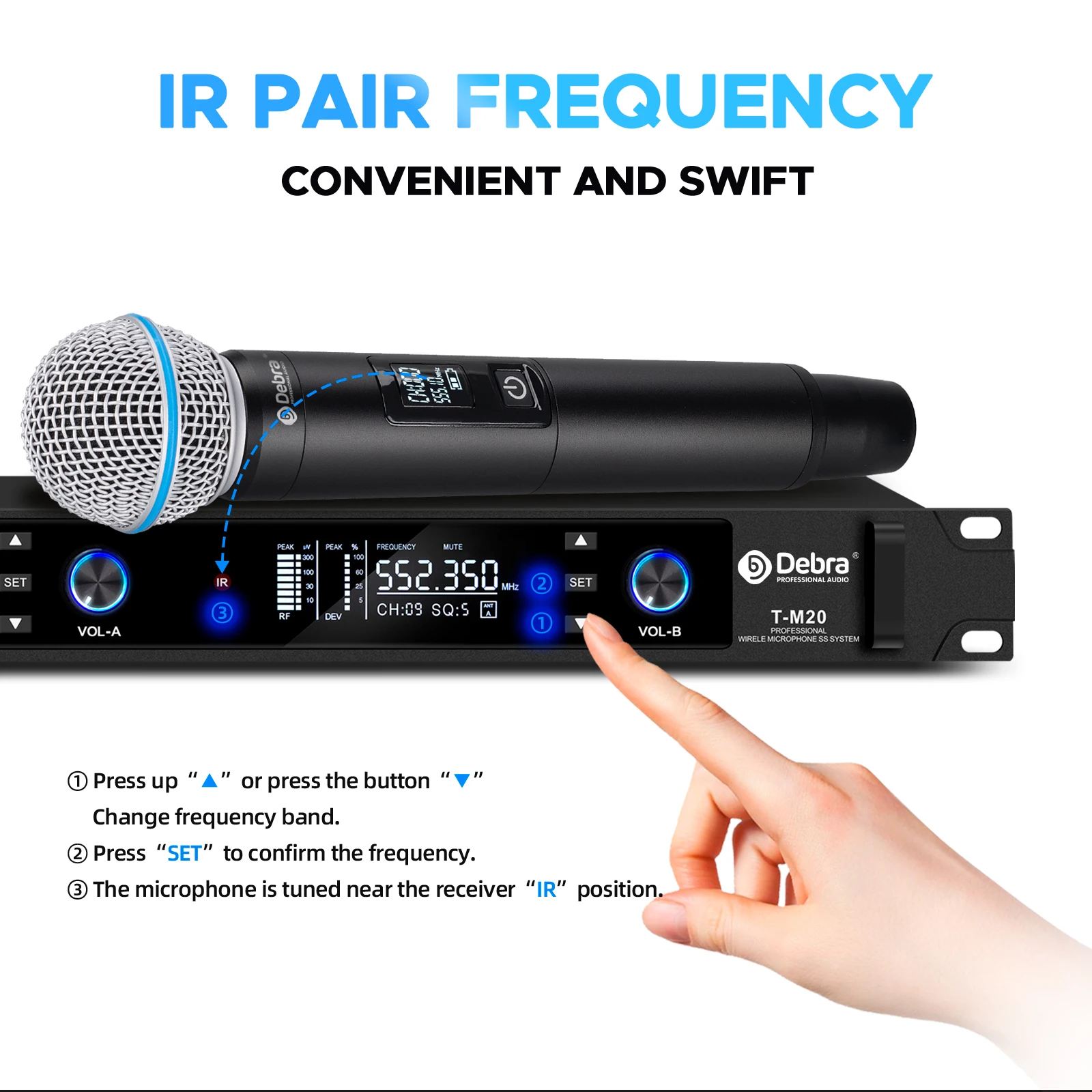 GLXD2 Sistema Microfonico Wireless Professionale Microfono Dinamico Portatile Senza Fili A Frequenza Fissa UHF A Doppio Canale Per Feste Karaoke - Foto 10