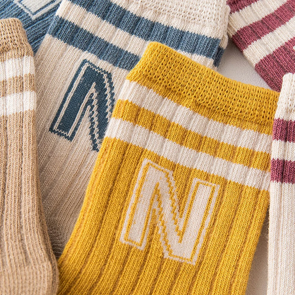 Baby Socks Knit Soft Letter Socks Baby Middle Tube Stockings Long For Infant Toddler Boys Girl Accessories 3Pair/Lot