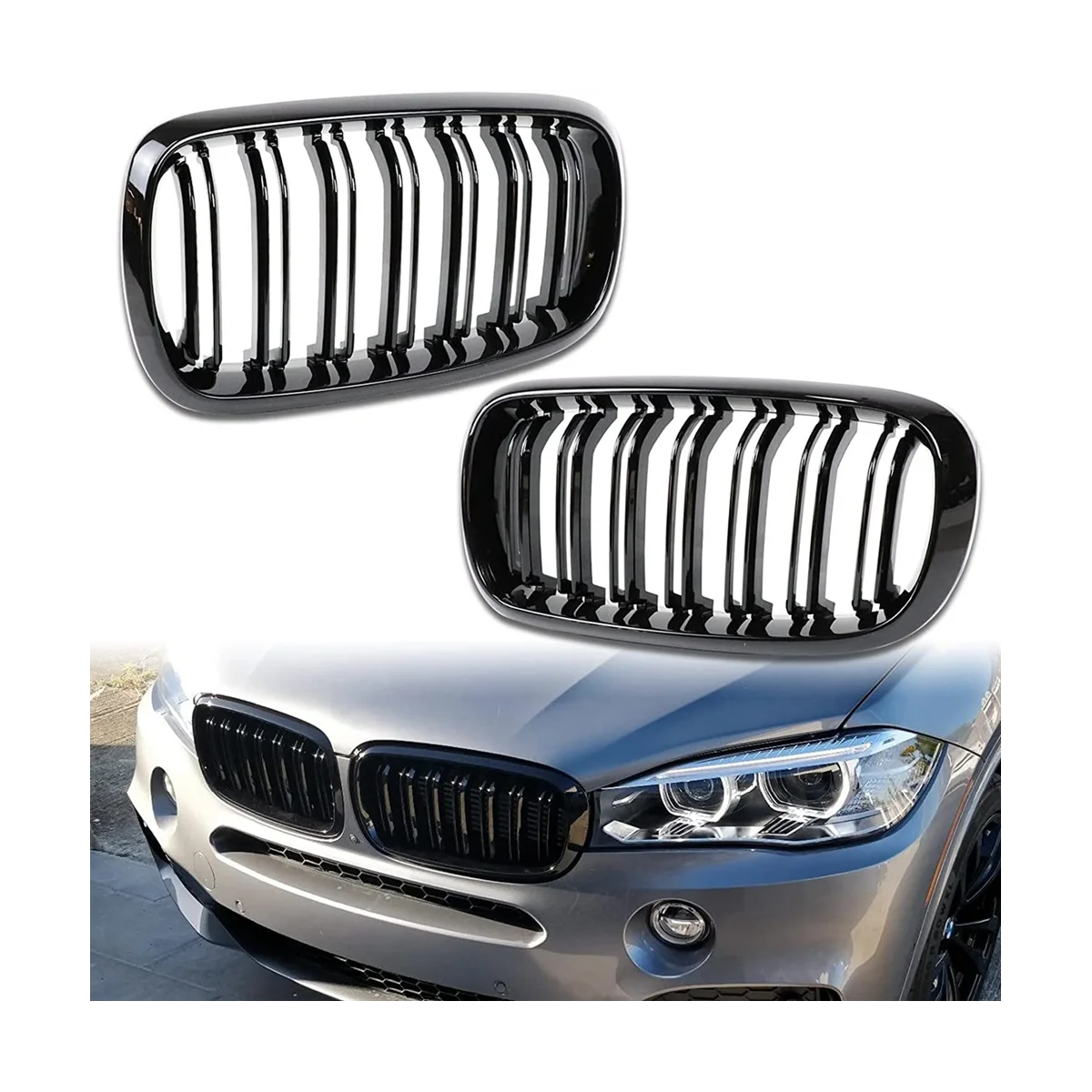 Front Bumper Kidney Grille Grill Cover Replacement for BMW X5 F15 X6