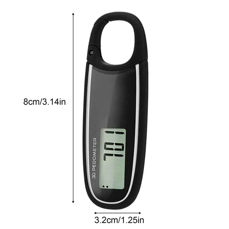 Clip On Pedometer Large Digital Display Simple Step Counter Step Tracker 3D Pedometer With Removable Clip Accurately Track Steps
