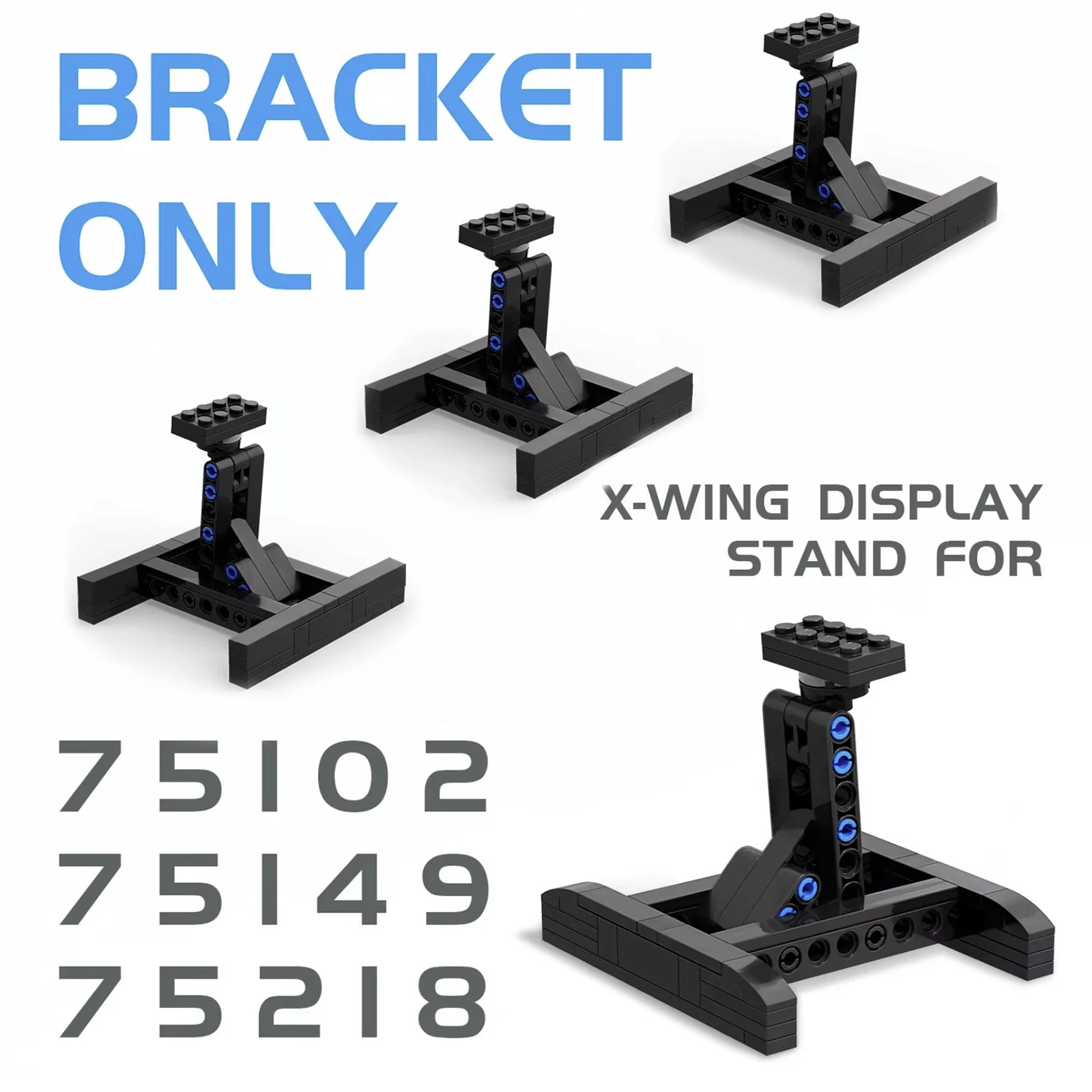MOC Stand Display Halterung Bausteine Für X-Wing Space Wars Kämpfer 75102/75149/75218 Unterstützung Ziegel Kinder spielzeug Kinder Geschenk