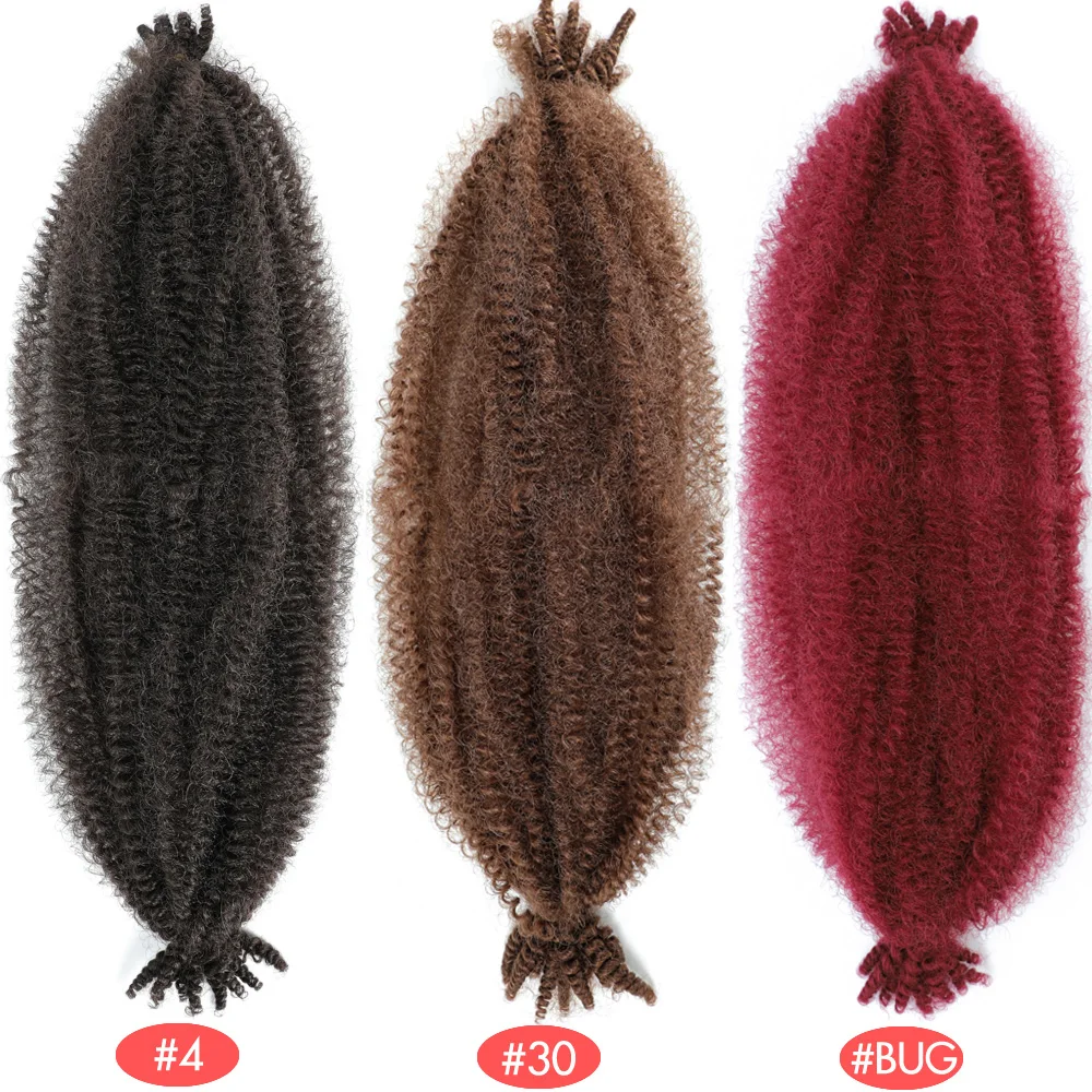 Springy Marley Twist Crochet Braids Hair Afro Kinky Curly Hair Braids for Distressed Faux Butterfly Locs Crochet Hair Synthetic 5