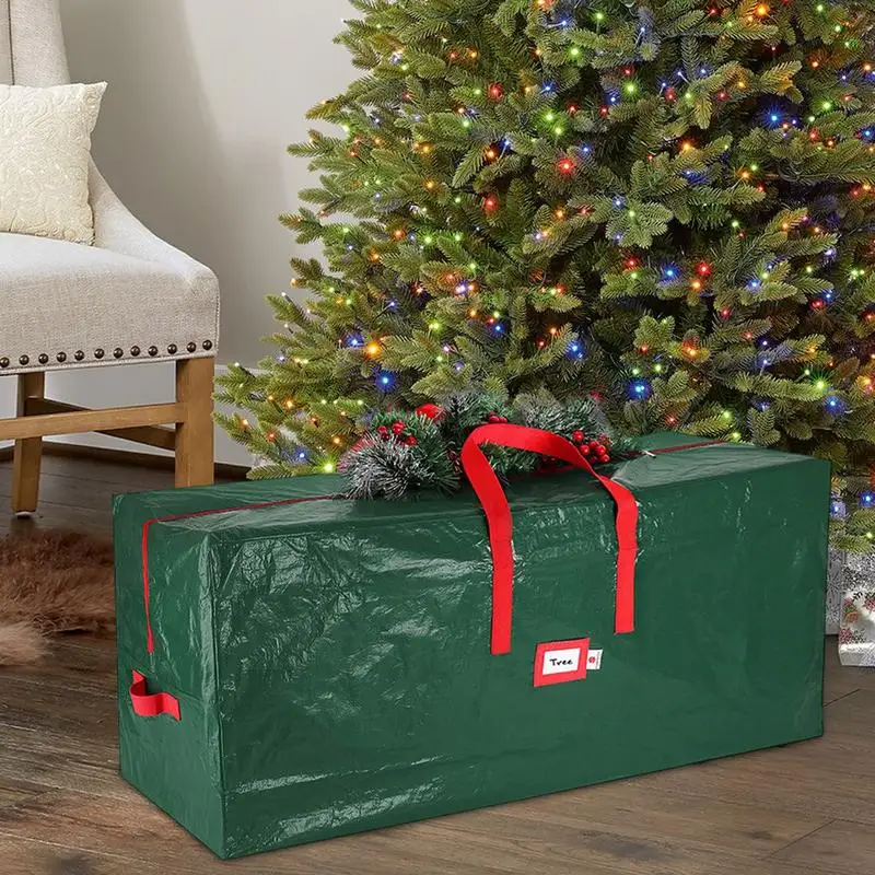 Artificial Christmas Tree Bag Zipper Storage Container For Christmas Tree Christmas Decoration Organizer With Handles For