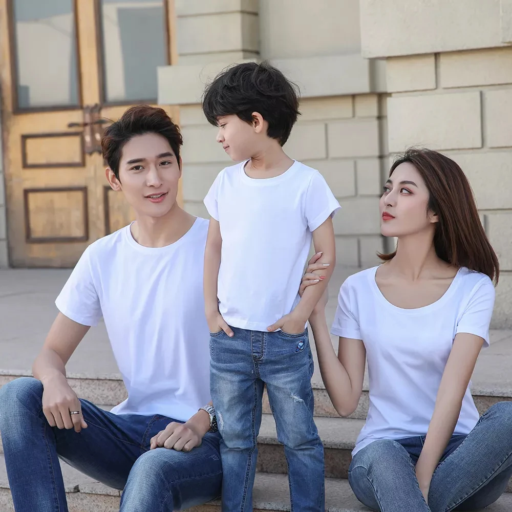 10 Pz/Lotto Plain White Poliestere Solf Touch Dye Sublimation Blanks Maglietta Per Bambini Con Sensazione Di Cotone Per La Stampa A Sublimazione