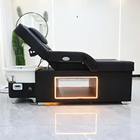 Lit de luxe thaïlandais de style léger et luxueux, à double usage, pour le lavage des cheveux, des pieds et le soutien cervical réglable, un lit de shampoing ergonomique 3