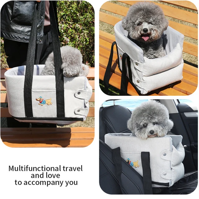 Pet Products Portable Console Booster Dog Car Seat & Carrier for Small Dogs & Cats, car seat cushion pet nest removable portable 4