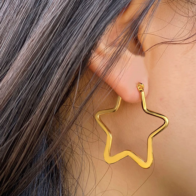 Stainless Steel Gold Hoop Earrings For Women Simple Punk Fashion Gold  Silver Ear Gift Party Jewelry - AliExpress