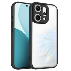 Crystal Clear Shockproof Silicone Phone Case with TPU Bumper for Reno 13 FS (Black)