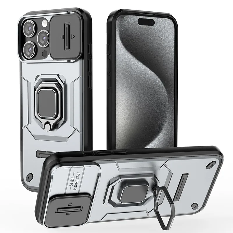 Ultimate Armor Phone Case with Sliding Camera Cover & Adjustable Protection Ring Holder