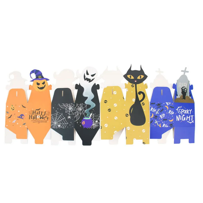 12/24/36PCS Halloween Candy Box Horror Geist Katze Kürbis Kreuz Papier Geschenk Cookie Box Trick Behandeln für DIY Halloween-Party Versorgung – Detail 3