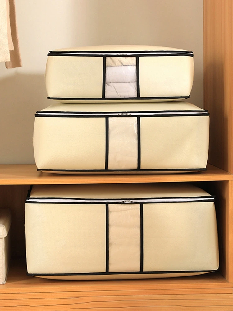 Non-Woven Quilt Clothes Storage Bag Foldable Duvet Clothes Organizer Large Capacity Closet Wardrobe Bolsa Almacenamiento Ropa 3