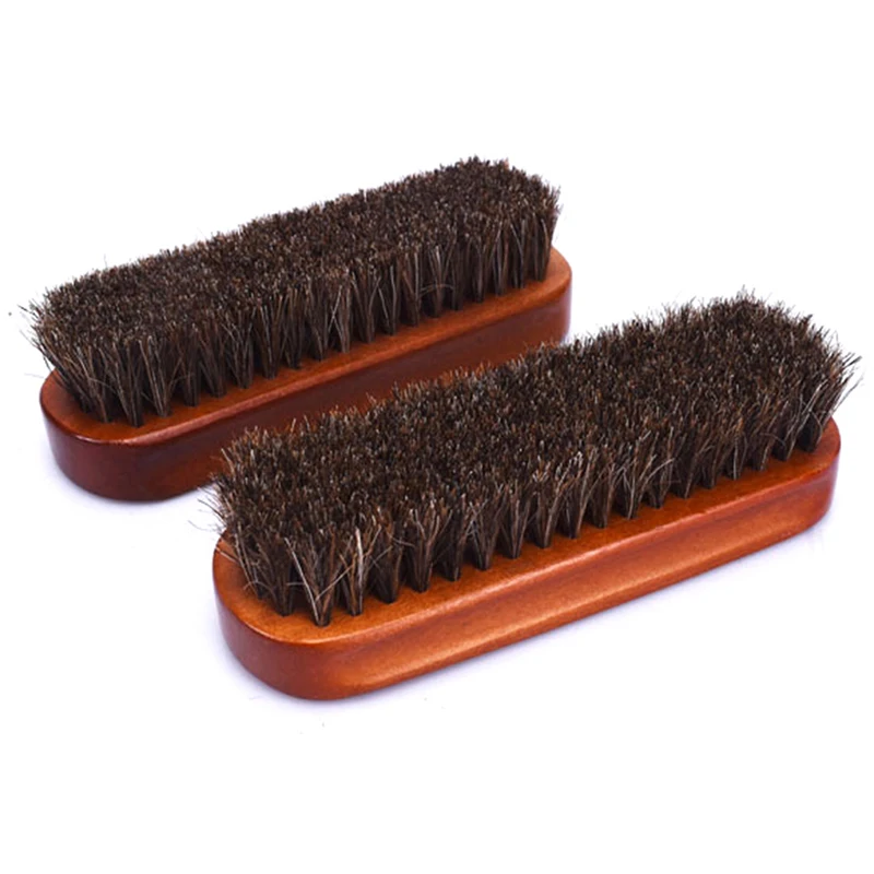 

Horsehair Shoe Brush Polish Natural Leather Real Horse Hair Soft Polishing Tool Bootpolish Cleaning Brush for Suede Nubuck Boot