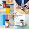 2oz Small Clear Glass Bottles with Lids for Liquids, Wide Mouth Short Jars Mini Glass Juice Bottles for Potion, Ginger Shots Oil 6