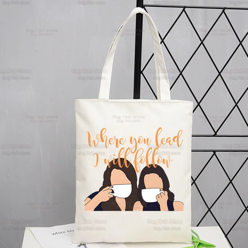 Gilmore-Bolso de lona con estampado Simple para niรฑa, bolsa de compras con diseรฑo de Luke\'s Diner, cafรฉ, informal, Pacakge