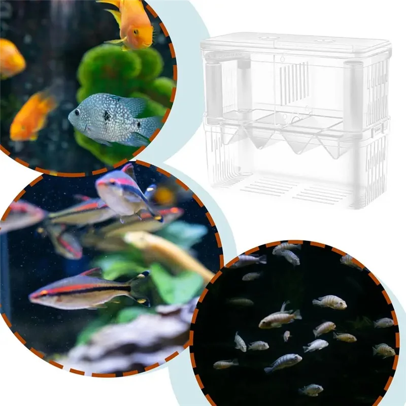 A45G-Fish Breeding Box Double-Layer Acrylic Breeding Tank Isolation Box Transparent Detachable Hatching For Guppy Shrimp