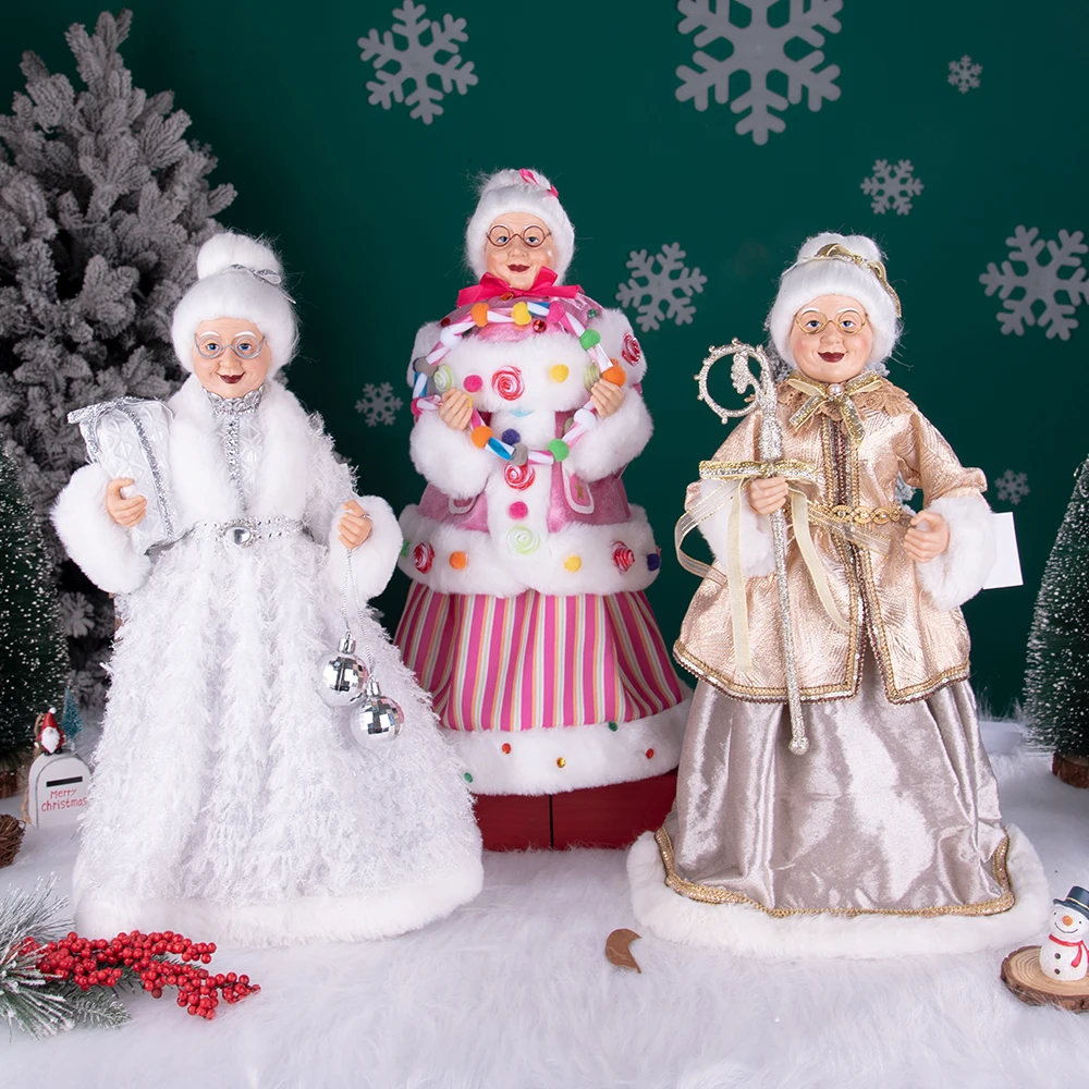 Christmas Tree Decoration Christmas Tree Decor Sequin Mrs Claus Figurines
