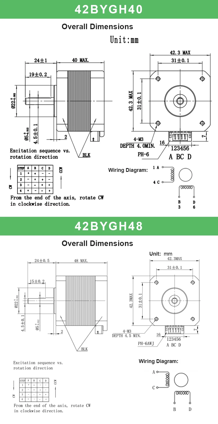 Zweiphasen-Schrittmotor-Set Nema 17, Länge 23/32/34/38/40/48/60 mm, offener/geschlossener Regelkreismotor + TB6600/DM542/DM556/HBS57H-Treiber – Detail 9