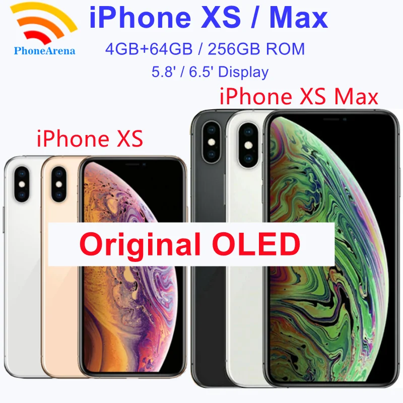 Apple iPhone XS / XS Max 5.8' 6.5' Original OLED Display 64GB 256GB ROM 4GB  RAM Factory Unlocked Face ID NFC Dual 12 MP