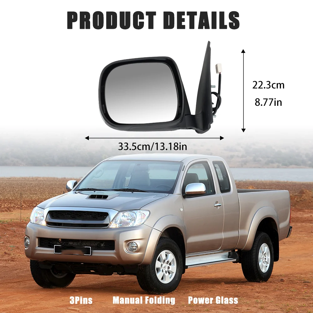 Capuchon De Rétroviseur Chromé Avec Indicateur Pour Toyota Hilux 2012-2016 - Côté Gauche, Neuf