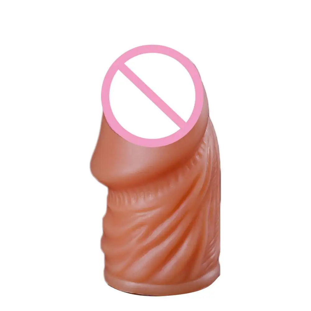 Silicone Penis Glans cover Lengthened Bold Reusable Wolf tooth sleeve For men Delayed ejaculation Adult Sex toys
