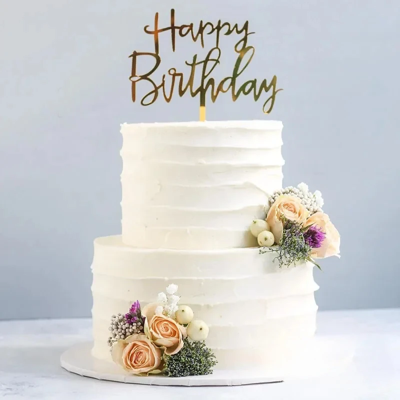 Cake Topper Happy Birthday Acrylic Letter Toppers Party Supplies Baking Decorating Tools