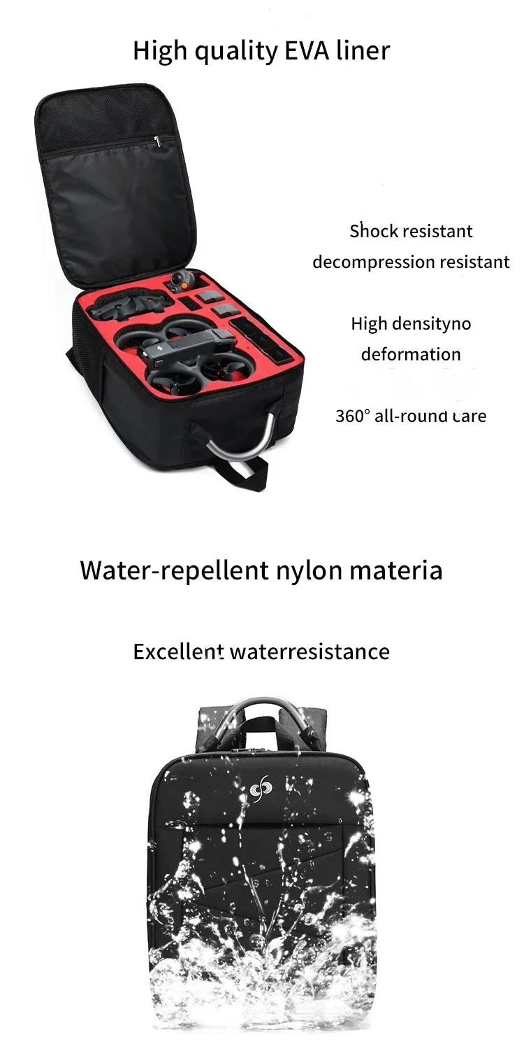 Description Picture 5 of itemSuitable for DJI AVATA 2 Drone Aerial Photography Accessories Kit, Waterproof Backpack, Hand-held Bag Case Carry Case Hard Box