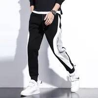 Trendy Men's Fce Lined Loose Pants Bla ey Versatile Autumn Winter Long Casual Trousers Youthful Sle Comfortable Fit