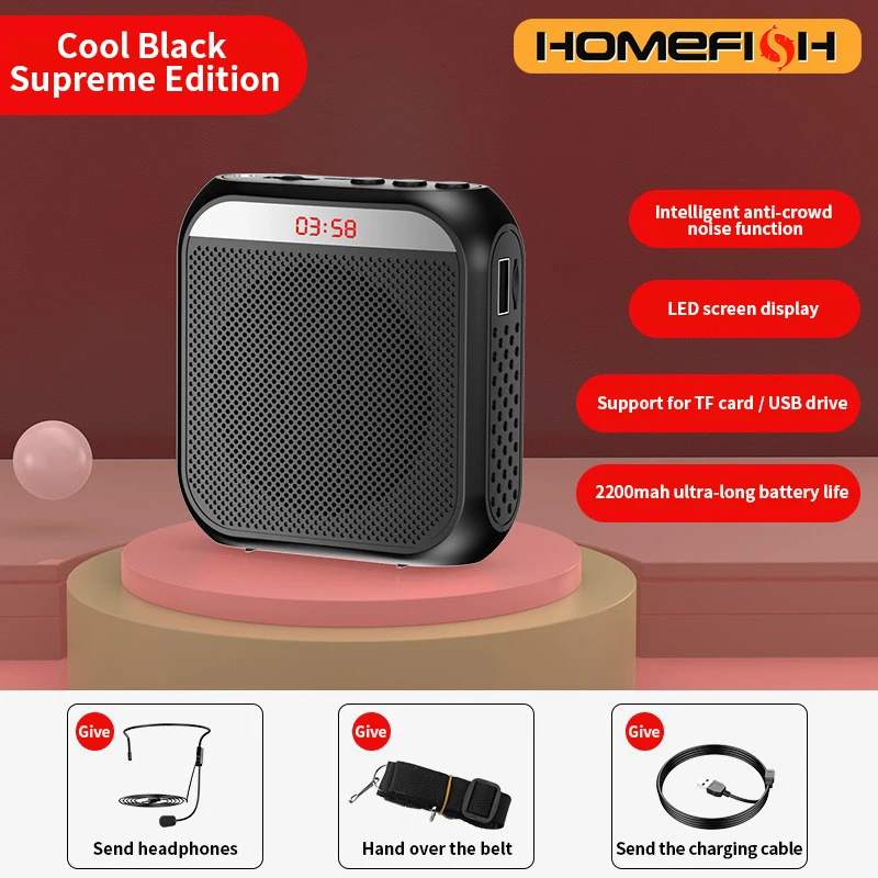 Portable speaker, voice and audio amplifier with microphone, tour guide, shopping mall hawking, teacher, teaching speaker, playe