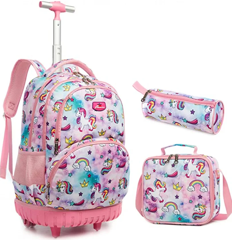 Mochila Escolar Infantil Con Estampado Galaxia + Bolsita De Almuerzo - HUGS IDEA, Ligera Y Transpirable, Para Niños De 3 A 10 Años
