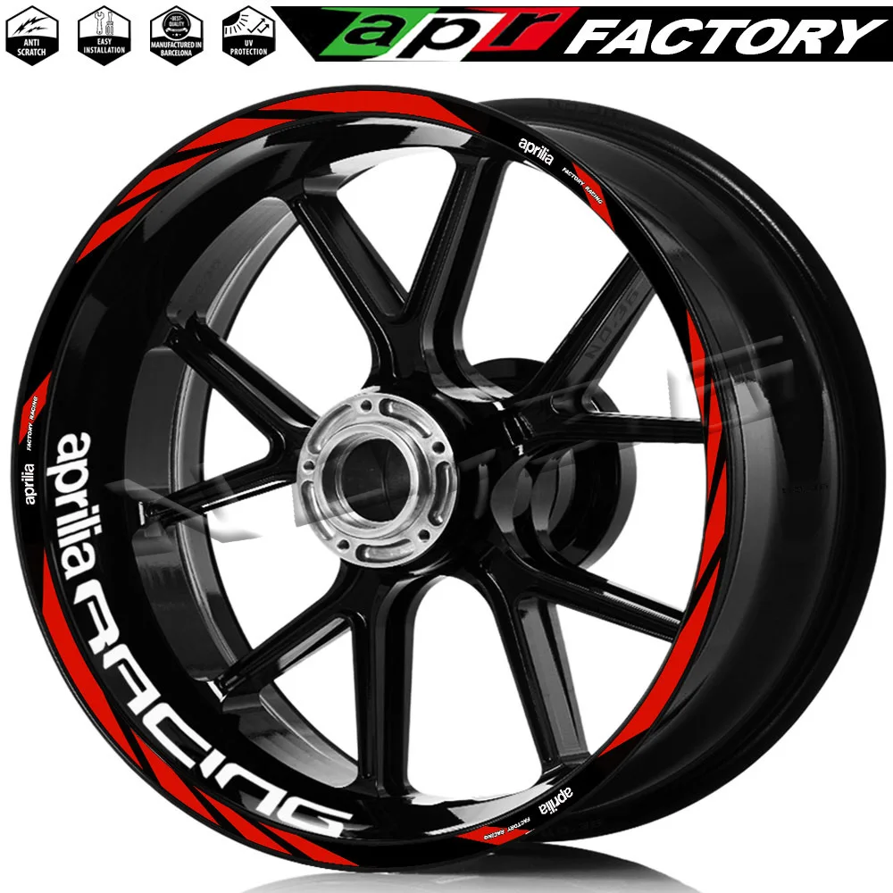 For Aprilia Racing TUONO V4 1100 RSV4 RS150/250/660 GPR APR Shiver 750 900 Motorcycle Wheel Rim Sticker Stripe Decal 17 Inch