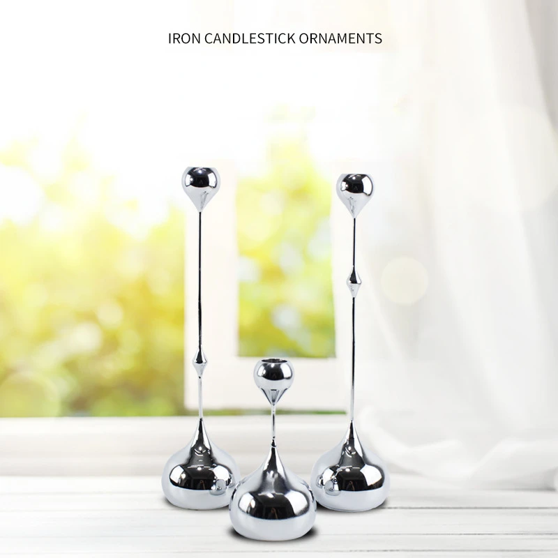 Iron Candlestick Water Drop Light Luxury Home Decoration