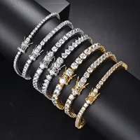Bracelet de Tennis rond Moissanite D VVS1, prix d'usine, Original, plaqué argent Sterling S925, or 18 carats avec GRA pour femmes et hommes 2