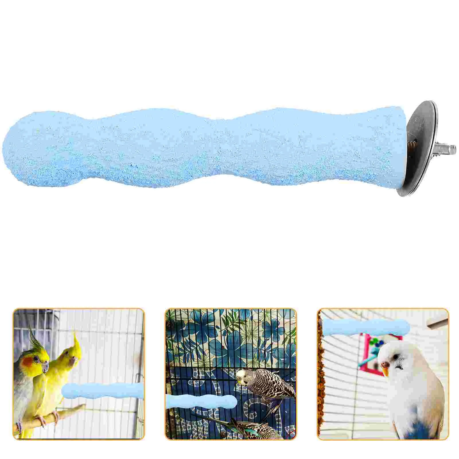 

Paw Grinding Stick Rough Surfaced Parrot Perch Stand Parakeet Cockatiel Conure African Grey Macaw Finch Bird Cage Random Color