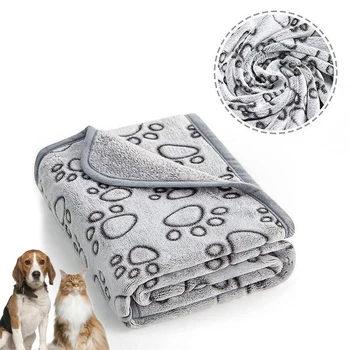 Fluffy Paw Print Pet Blanket 1