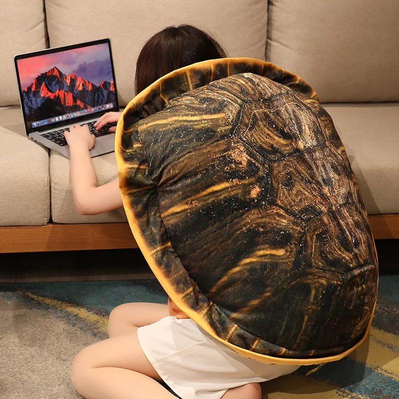 

Simulated Turtle Shell Throw Pillow Can Wear Doll Plush Play Funny Wang Ba Turtle Shell Vest Cushion Best Friend Gift Direct