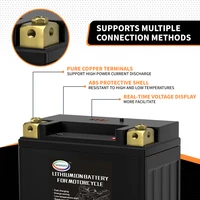 Batterie de moto au lithium pour RL UTV, YTZ10S, veFePO4, 12V, 6Ah, 420CCA, BMS intégré, Motoneige, Jet Ski, Sports de puissance, 10S 5