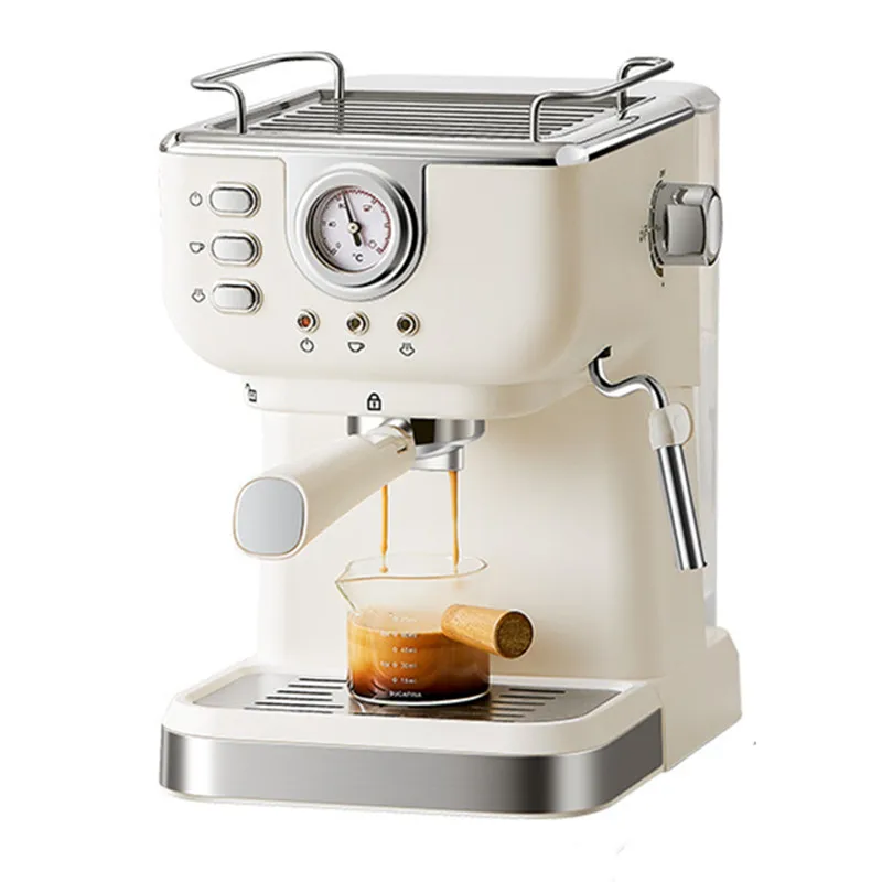 

Coffee Machine Italian Semi-Automatic Home Office High-Pressure Concentrated Steam Milk Bubble Coffee Pot Kitchen White