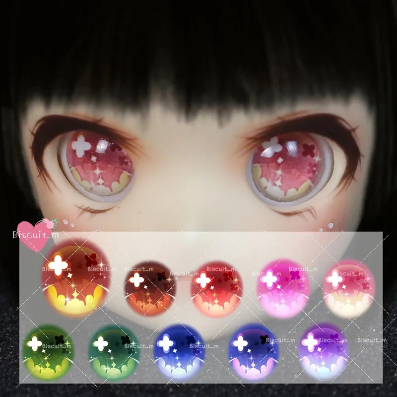 

BJD doll eyeball suitable for 12mm 14mm 16mm size bear girl cartoon eye soft girl gradient flower simulation eye doll accessorie