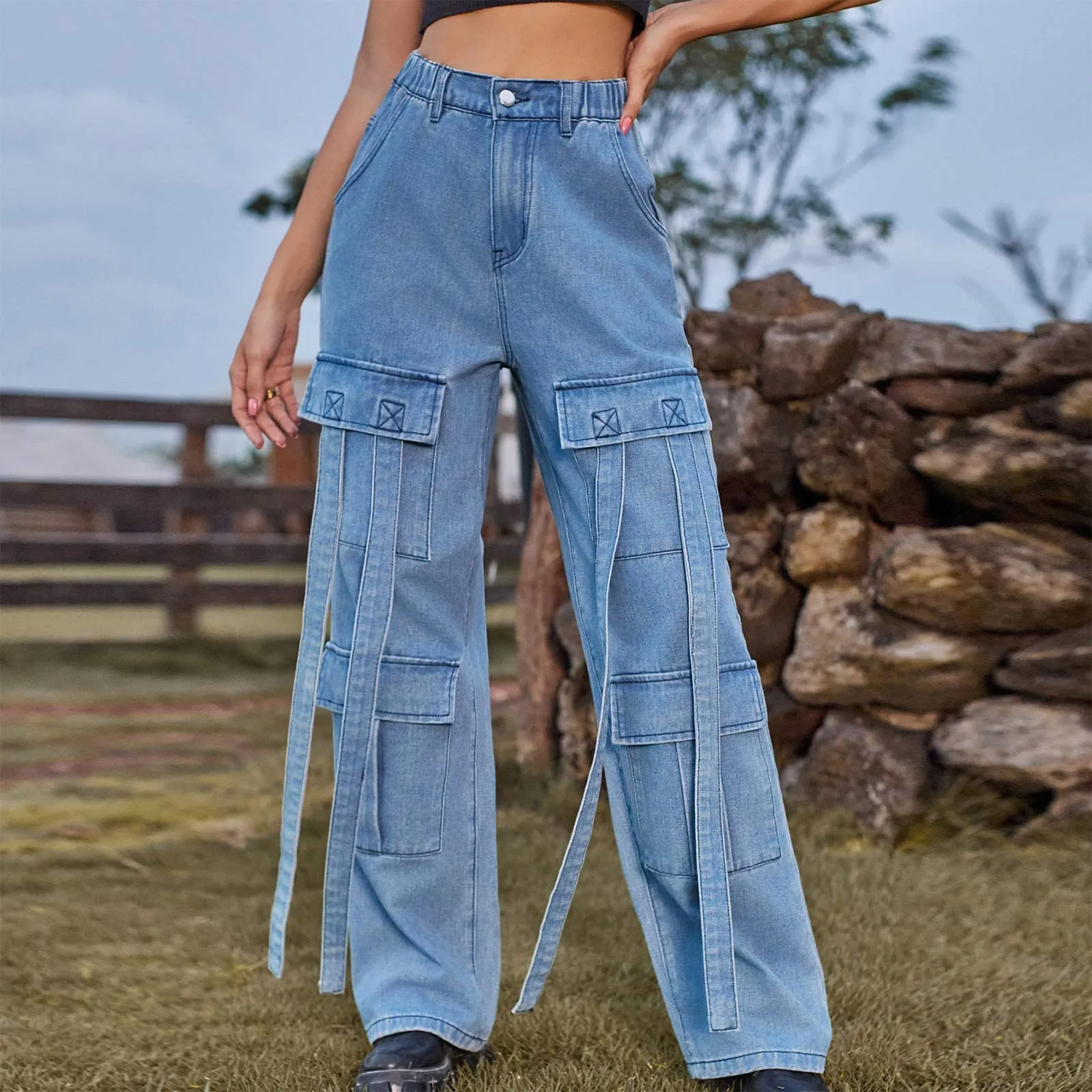 Pantalones Vaqueros Jean Con Tirantes Para Mujer Jeans Mujer