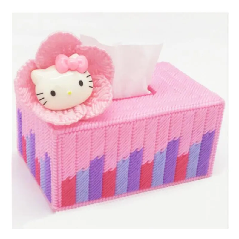 

19x12x9cm Cat carton storage tissue box embroidery kit DIY handmade craft set Crocheting knitting needlework supplies