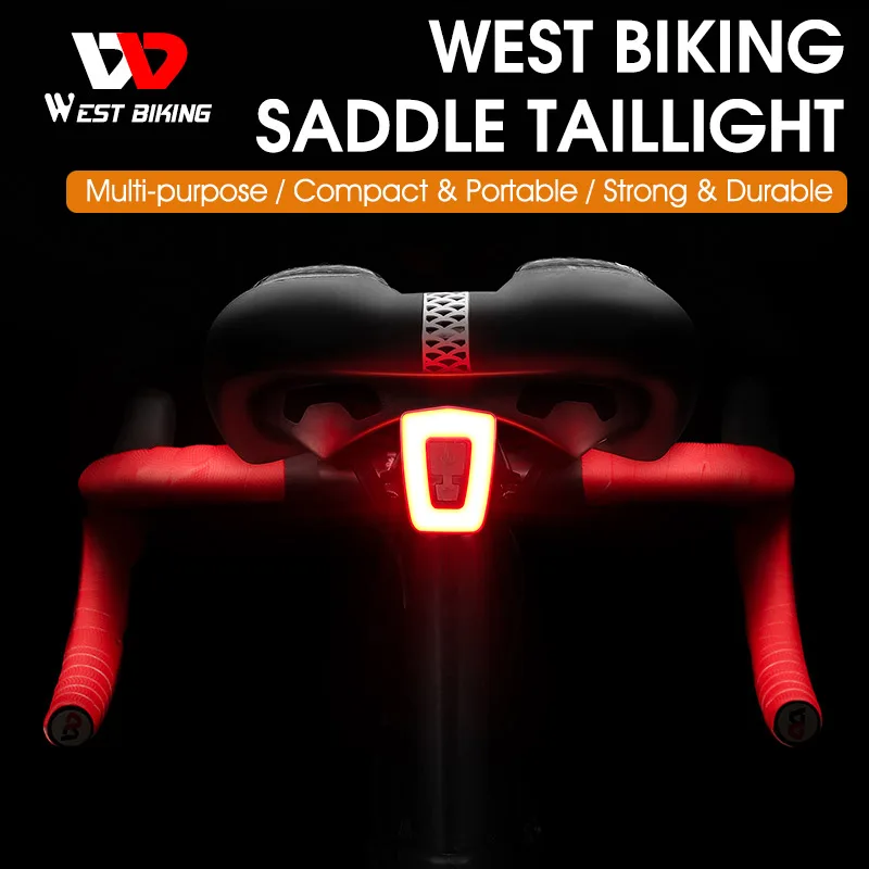 West Biking Rechargeable Bike Rear Light LED Saddle Taillights 1602888