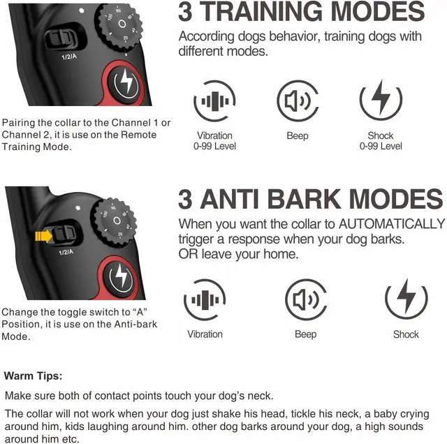 Collier chien d'entraînement pour chien, télécommande électrique – Image 2