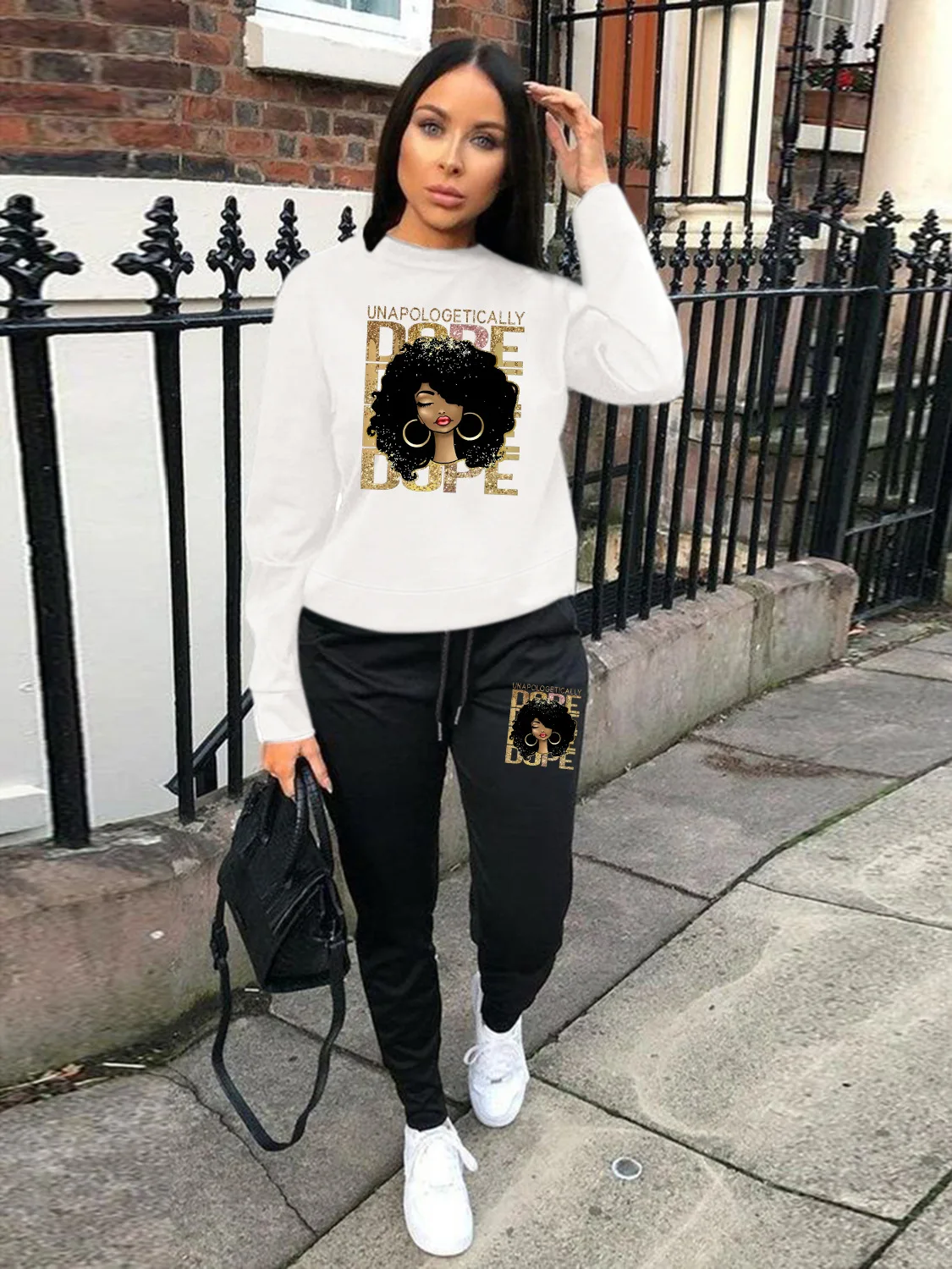 2023 Autumn and Winter Women's New Printed Casual Sports Suit Street Trendy Two-piece Set Ensemble Femme 2 Pièces Été
