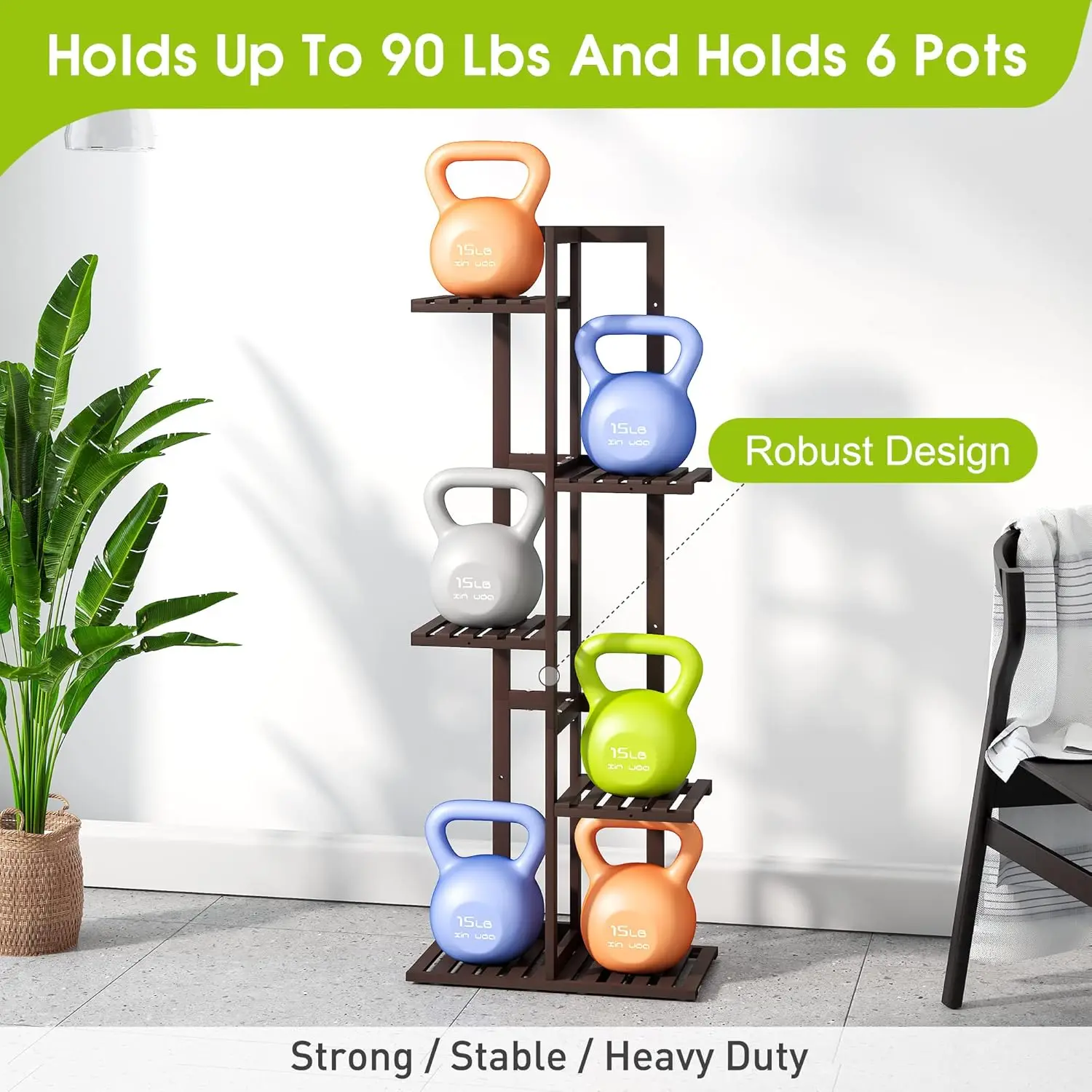 Bamboo Plant Stand for Indoor Outdoor Plants Corner Tall Plant Shelf Holder Shelf Plant Rack Holder Display Rack 6