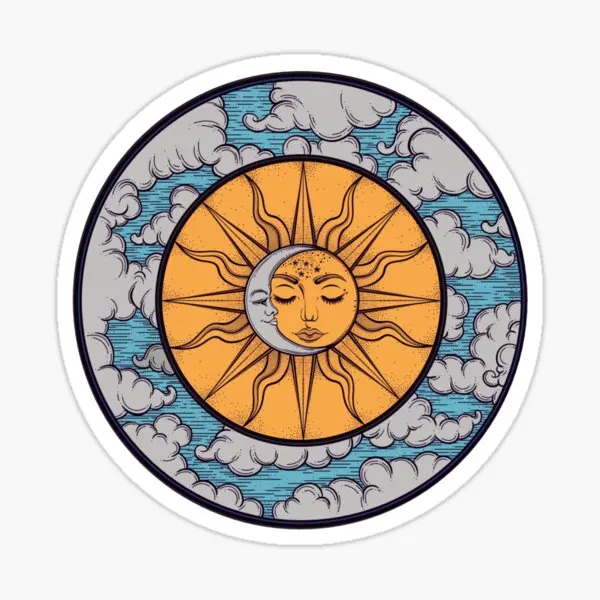 

Sun And Moon 5PCS Stickers for Living Room Room Stickers Wall Window Home Print Decorations Bumper Car Funny Background