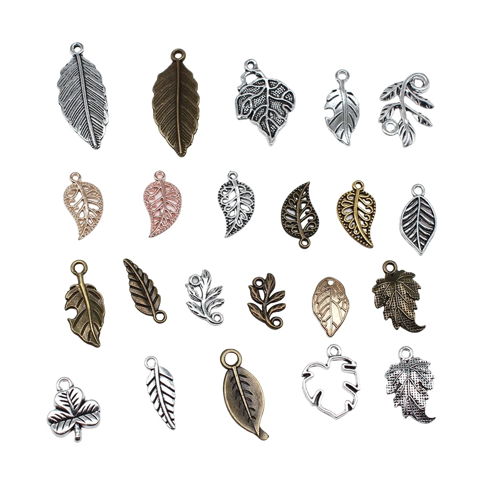 Plant Tree Leaf Charms DIY Retro Jewelry Bracelet Necklace Charms Pendant For Jewelry Making 20pcs resin charms,stainless steel charms,silver charm,silver charms,metal charm,jewelry charms