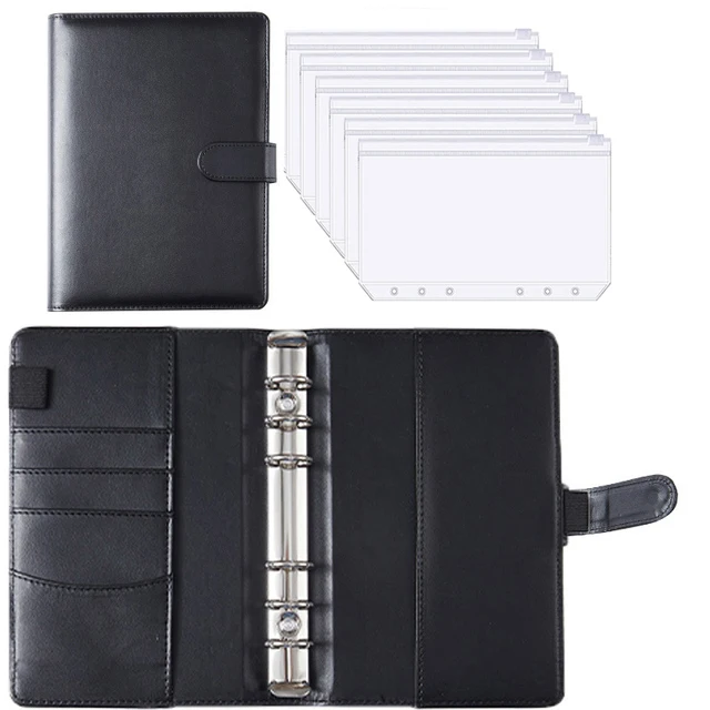 Elegant PU Leather Budget Planner with Cash Envelope System and Organizer Accessories