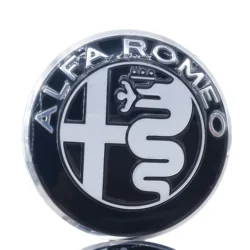 Alfa Romeo Giulia Wheel Center Emblem Stickers - Car Wheel Decorative Covers - 1pcs 50mm stickers (Black white)
