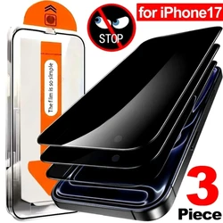 Triple Pack Privacy Glass Screen Protector with Easy Installation - Anti Peeping